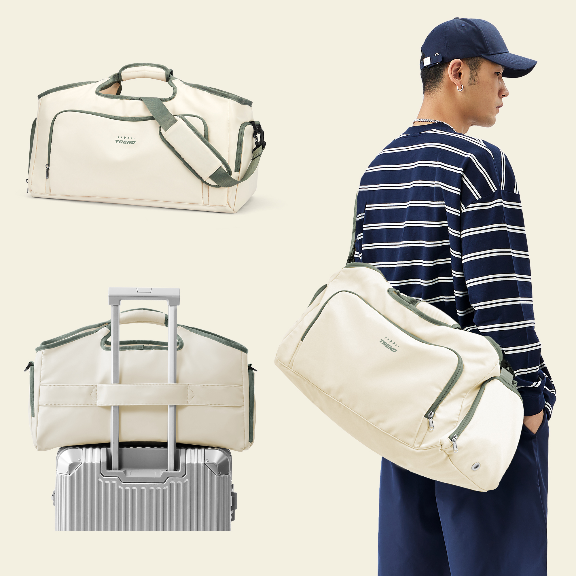 2022 New Foldable Dry/Wet Separation Travel Duffle Bag for Women Carry