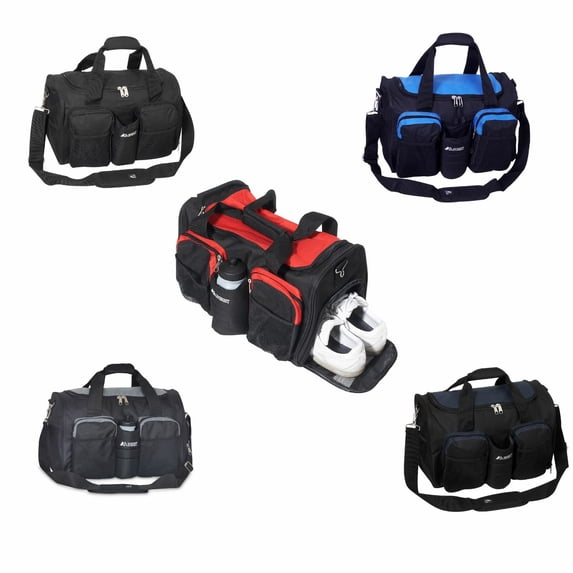Gym Bag Sport Travel Wet Pocket Shoe Bottle Work out Duffle