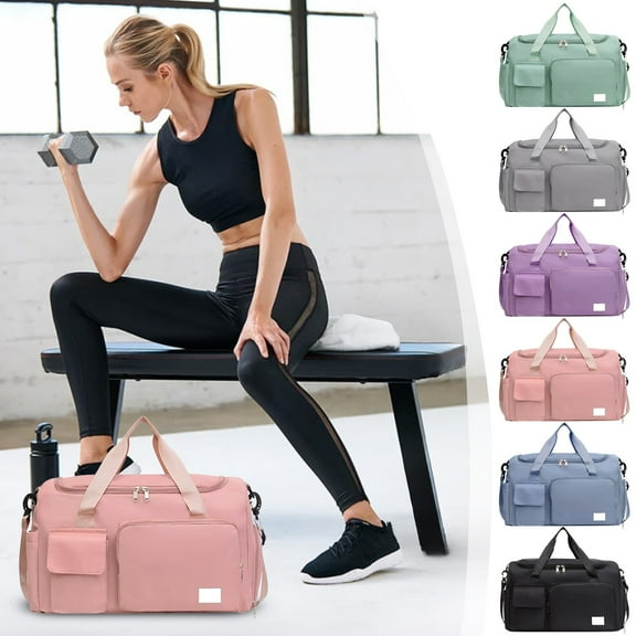 Gym Bag with Wet Pocket and Shoe Compartment, Large Capacity Sports Duffel Bag, Oxford Fabric, Adjustable Shoulder Strap for Travel and Fitness,Vsgery