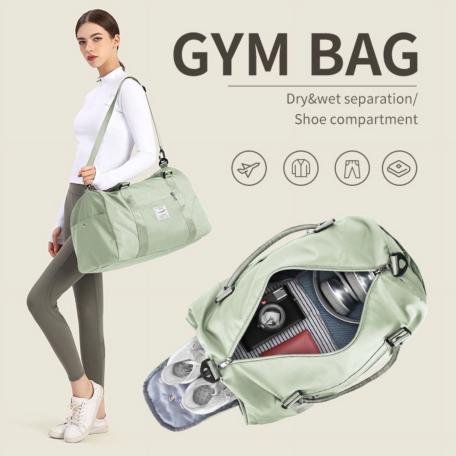 Gym Bag Womens Mens with Shoes Compartment and Wet Pocket,Travel Duffel Bag  for Women for Plane,Sport Gym Tote Bags Swimming Yoga,Waterproof Weekend  Overnight Bag Carry on Bag Hospital Holdalls 