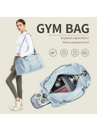 Yoga Gym Bag For Women, Gym Duffel Bag With Yoga Mat Holder & Shoe  Compartment, Weekender Travel Tote Bag With Wet Dry Pockets