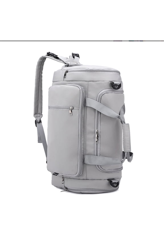 Gym Bag for Men & Women, 45L Travel Duffle Sports Duffel Bag Gym Weekender Overnight Backpack with Shoe Compartment (Black)