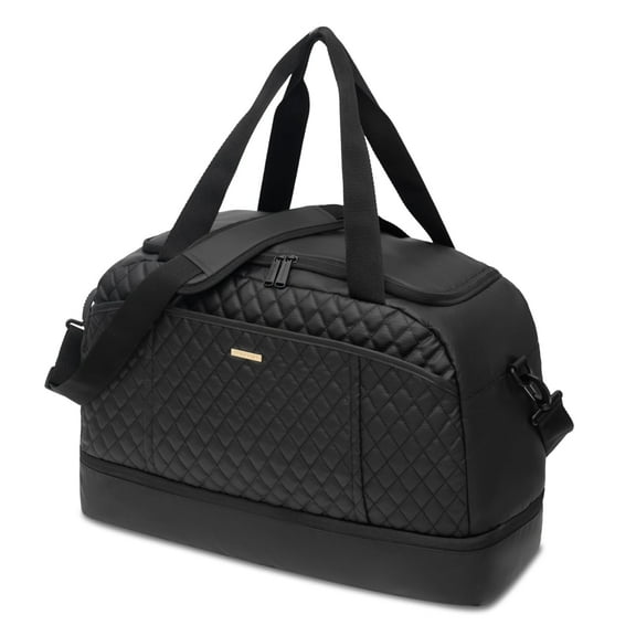 Travel Duffel Bag for Women Carry On Luggage Overnight Weekender Bag Gym Bag for Yoga, Trips, Sports, Black