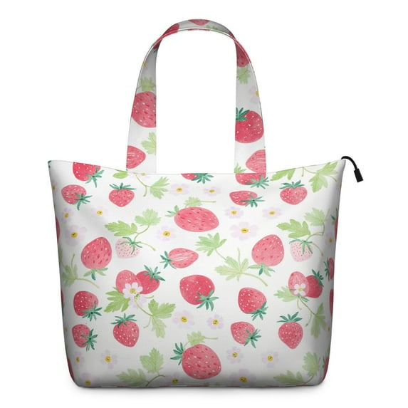 Gym Bag for Women,Luggage Bag Women’s Travel Bag Strawberry Fruit Large Gym Tote Bag for Short Trips