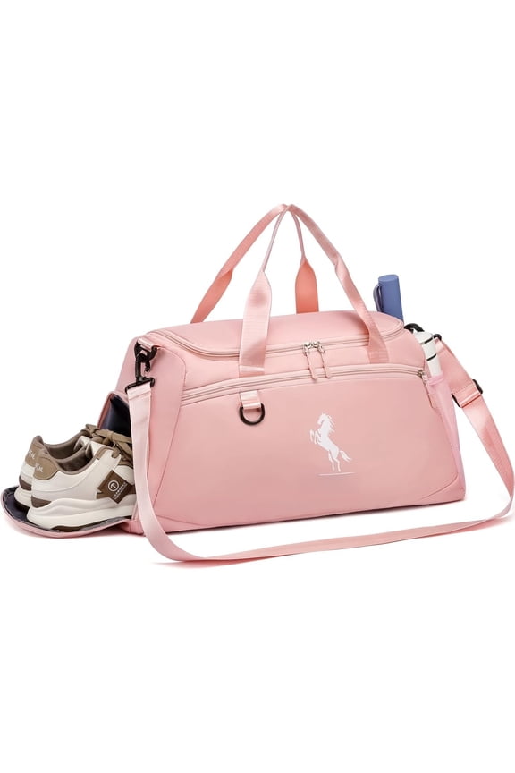 Gym Bag for Women & Men Lightweight Travel Duffle Bag with Shoe & Wet Compartment - for Travel, , Dance, Yoga & Swimming Workout, Gifts for Women,