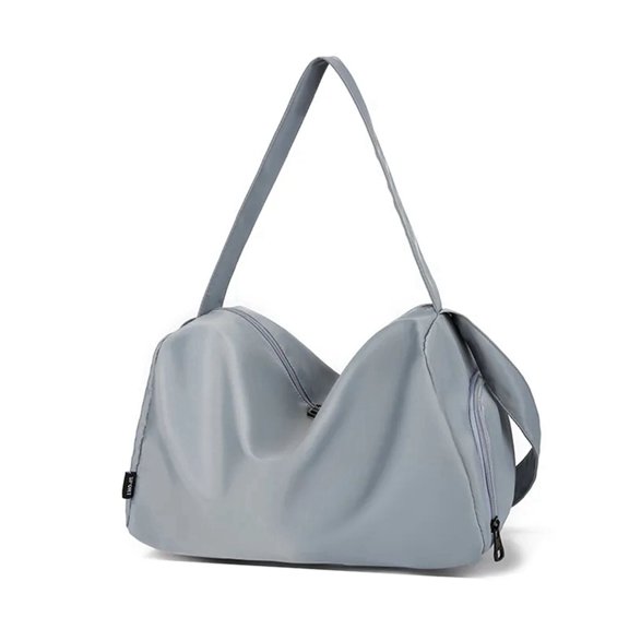 Gym Bag for Women and Men, Light Blue Travel Duffel Bags with Shoe Compartment, Waterproof Weekender Overnight Bag