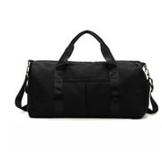 Gym Bag with Wet Dry Pocket, Weekend Travel Duffel Bag, Overnight Bag for Women and Men, Black