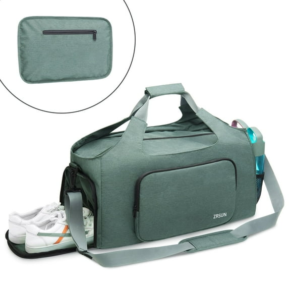 ZRSUN Unisex 21" Foldable Travel Duffel Bag, Green