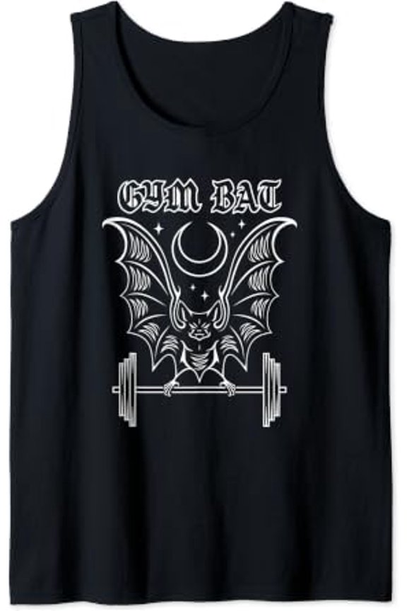 Gym Bat Gothlete Workout Vampire Bat And Moon Healthy Goth Tank Top Size S-3XL