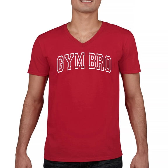 Gym Bro Men's V-Neck T-shirt Fitness Alpha Sigma Workout Rat Pump Cover Rizz