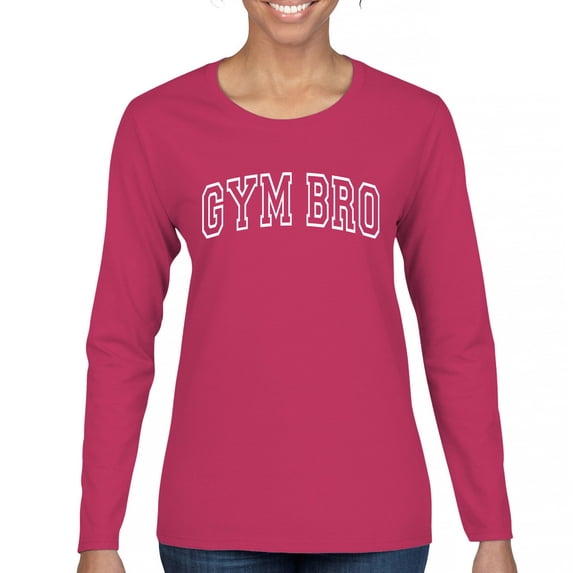 Gym Bro Women's Long Sleeve T-shirt Fitness Alpha Sigma Workout Rat Pump Cover Rizz