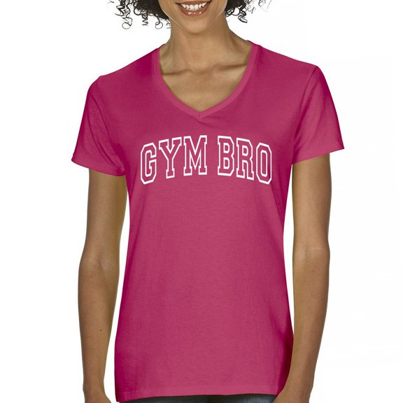Gym Bro Women's V-Neck T-shirt Fitness Alpha Sigma Workout Rat Pump Cover Rizz