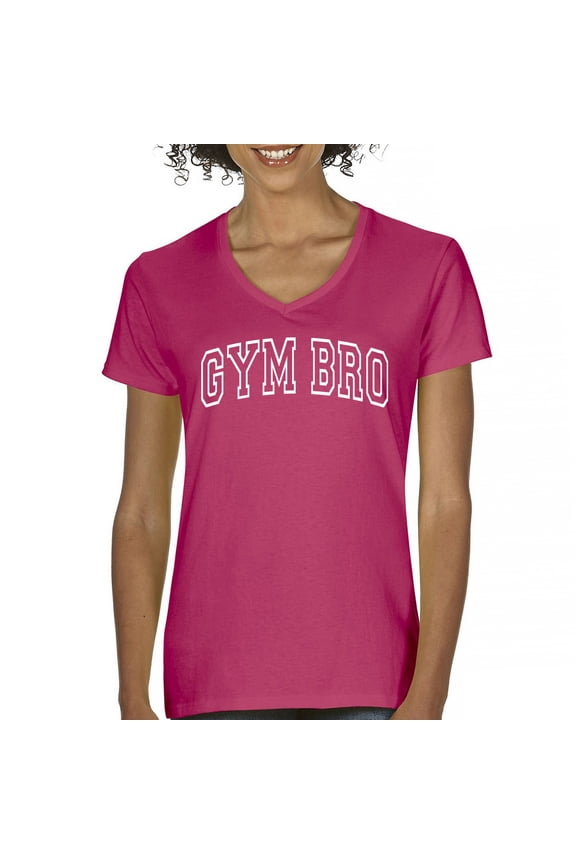 Gym Bro Women's V-Neck T-shirt Fitness Alpha Sigma Workout Rat Pump Cover Rizz