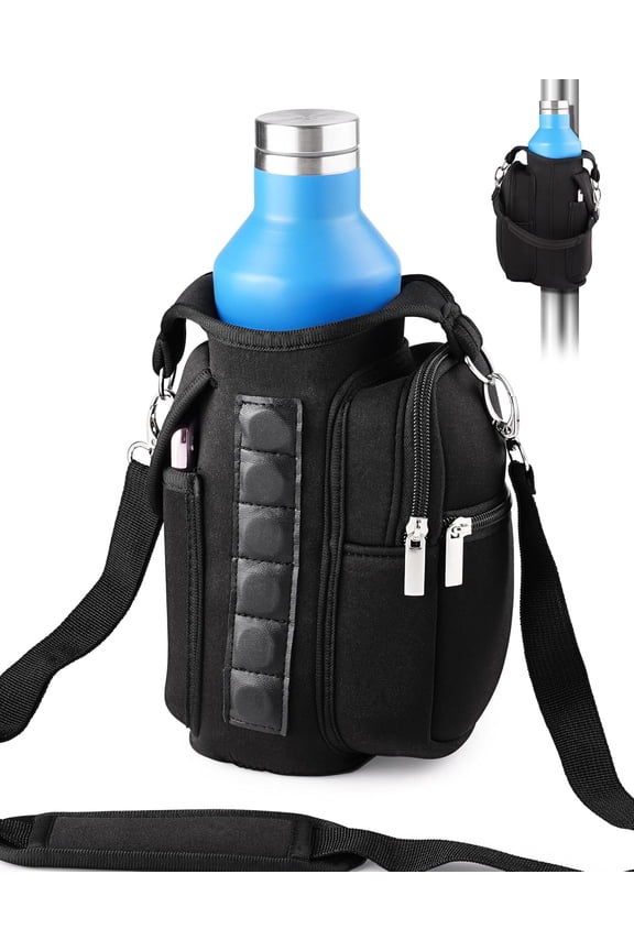 Gym Carrier, Magnetic Gym Pouch, Tumbler Carrier with Strap Phone Pockets, Fitness Portable Crossbody Bag with 6 Built-in Magnets, Gym Carrier with strap, Magnetic bag holder for Running Traval Sport