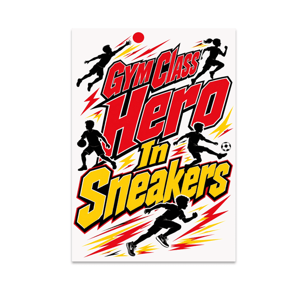 Gym Class Hero In Sneakers - PE Enthusiast - 13x19 Poster Print