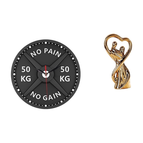 Gym Clock Barbell Wall Clock Bodybuilding Clock Acrylic Material Silent Mechanism for Living Room and Fitness Spaces