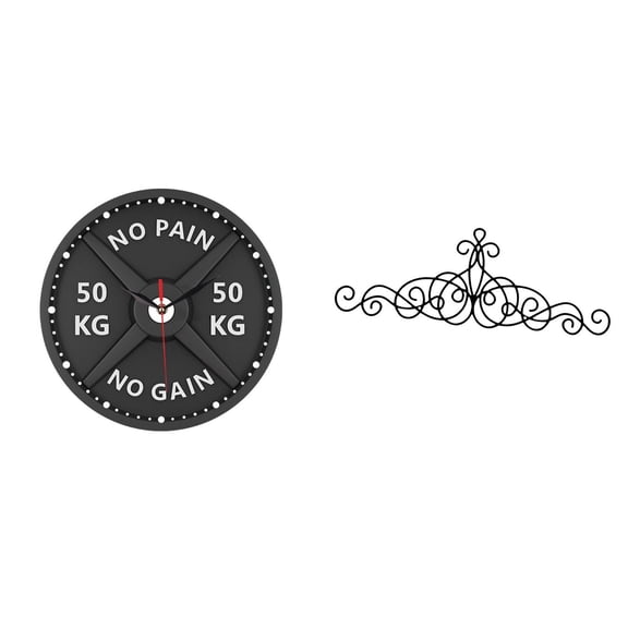 Gym Clock Wall Art Decoration Quiet Sweeping Seconds for Home Bodybuilding Workout Room Decor