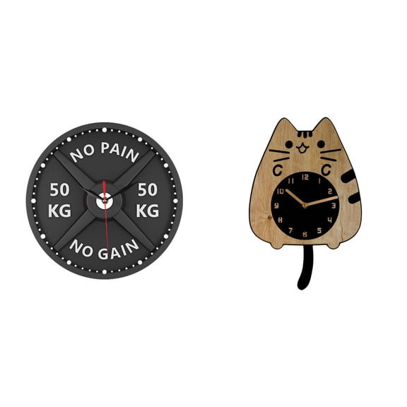 Gym Clock Wall Clock Bodybuilding Clock with Silent Movement for Home Workout Room and Living Room Decor