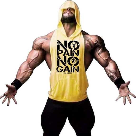 Gym Clothing Mens Bodybuilding Hooded Tank Top Cotton Sleeveless Vest Sweatshirt Fitness Workout Sportswear Tops Male Suspenders