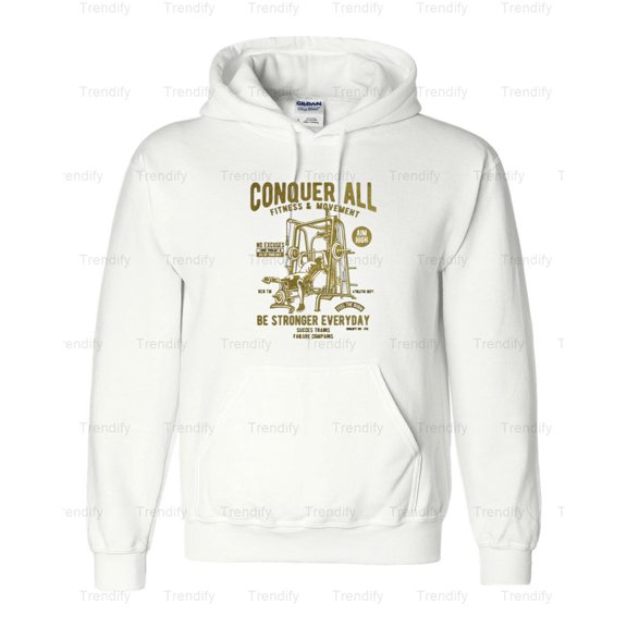 Gym Conquer All Power Lifting Motivational Hoodie M3081797, Up to Size 5XL