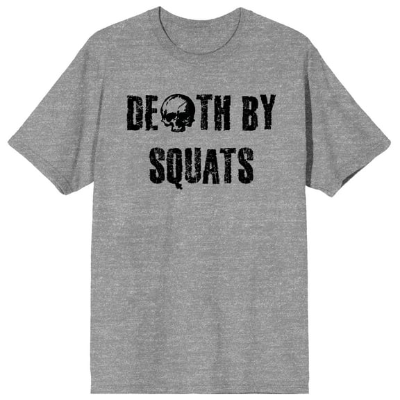 Gym Culture Death by Squats Heather Gray Graphic Tee-Medium