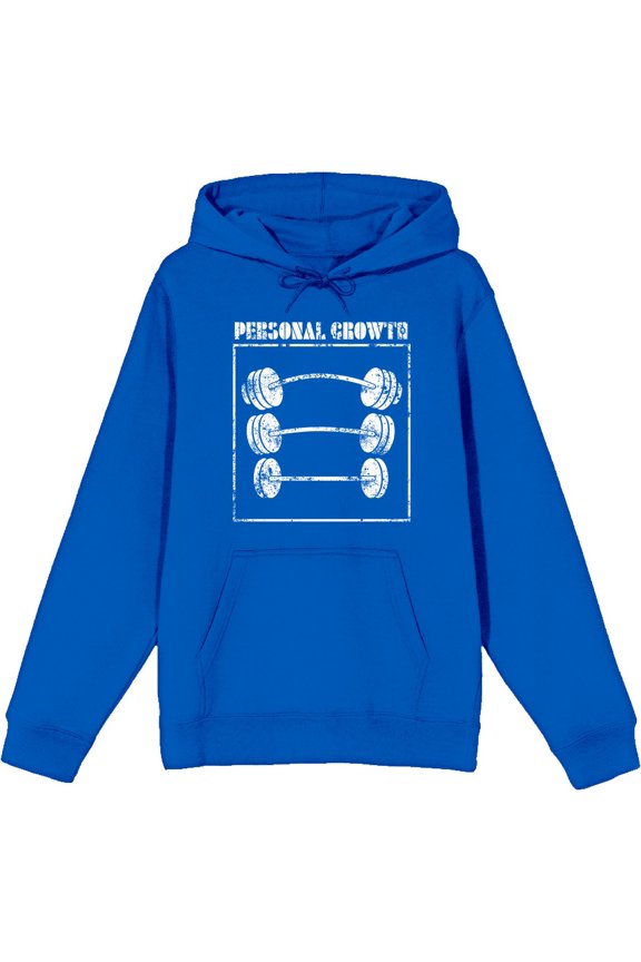 Gym Culture Personal Growth Long Sleeve Adult Hooded Sweatshirt-3XL-Blue