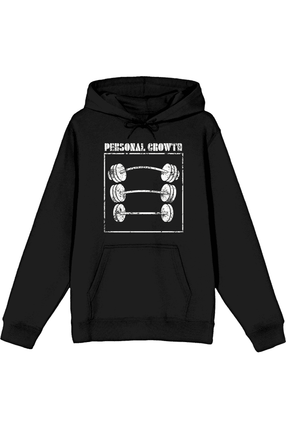 Gym Culture Personal Growth Long Sleeve Adult Hooded Sweatshirt-Medium-Black