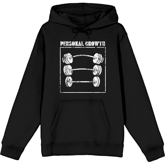 Gym Culture Personal Growth Long Sleeve Adult Hooded Sweatshirt-XS-Black