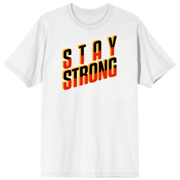 Gym Culture Stay Strong Unisex Adult's White Graphic Tee - 6XL