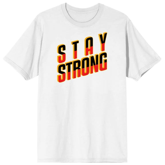 Gym Culture Stay Strong White Graphic Tee-XXL