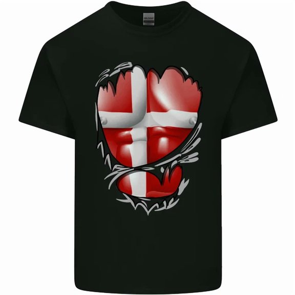 Gym Danish Flag Ripped Muscles Denmark Mens Womens S-5XL T-Shirt