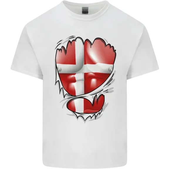 Gym Danish Flag Ripped Muscles Denmark T-Shirt