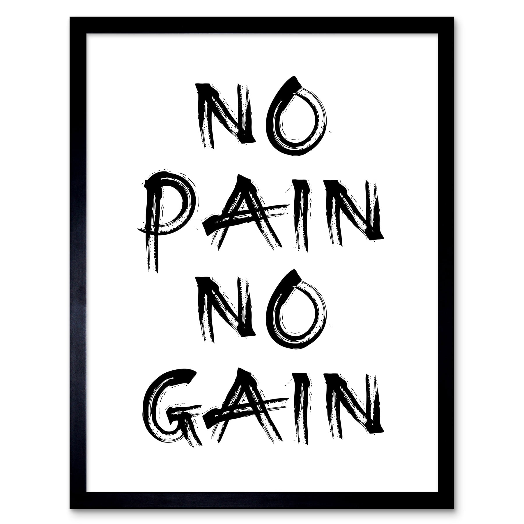 Gym Decor Inspiration No Pain No Gain Inspirational Exercise Wall Art ...
