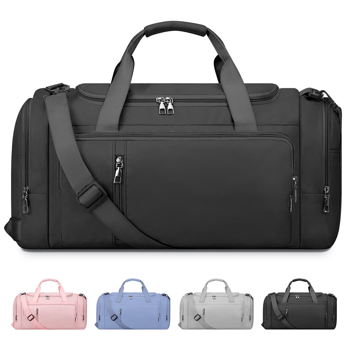 XUEYU Gym Duffle Bag Backpack Waterproof Sports Duffel Bags Travel Weekender Bag for Men Women Overnight Bag with Shoes Compartment Black