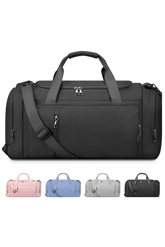 Gym Duffle Bag Backpack Waterproof Sports Duffel Bags Travel Weekender Bag for Men Women Overnight Bag with Shoes Compartment Black