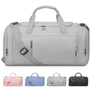 Gym Duffle Bag Backpack Waterproof Sports Duffel Bags Travel Weekender Bag for Men Women Overnight Bag with Shoes Compartment Gray
