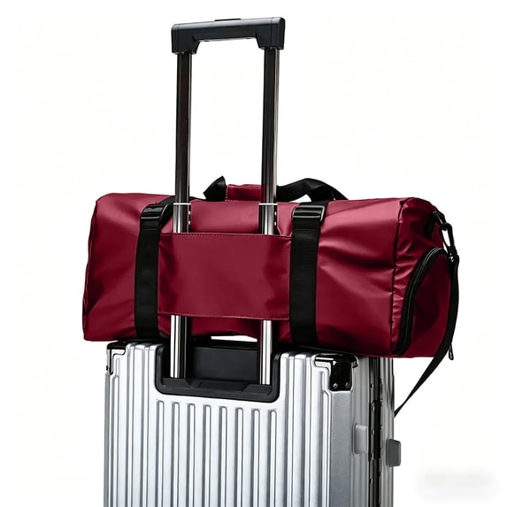 Gym Duffle Bag Large Capacity with Shoe Compartment, Waterproof Travel Sports Bag with Trolley Sleeve and Wet Dry Pocket for Workout