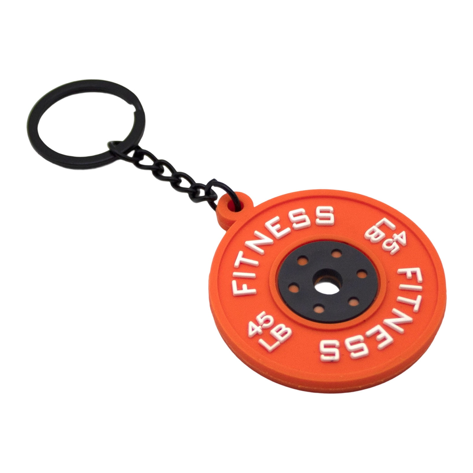 Gym Enthusiast Keychain Rubber Barbell Charm With Metal Chain 45lb ...