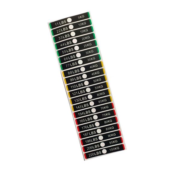 Gym Equipment Weight Label Sticker Water Resistant Removable Weight Label for Equipment Weight Identification Management