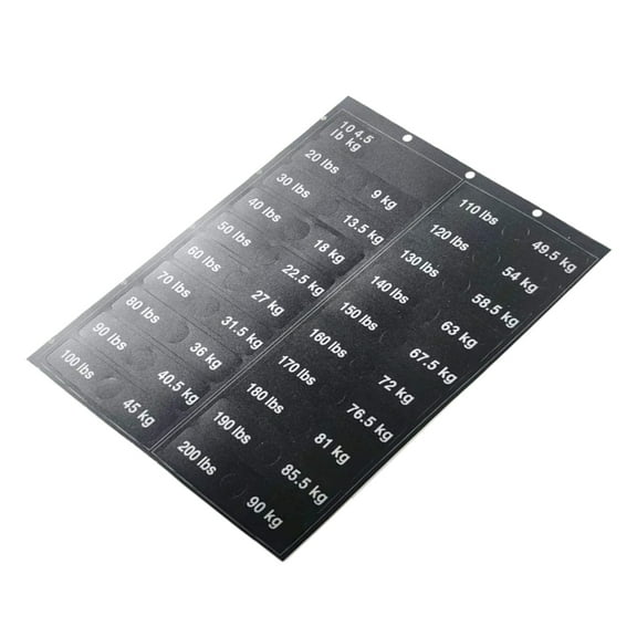 Gym Equipment Weight Stickers Weight Stack Labels 4.5kg to 90kg Weight Block Stickers for Weight Machine Attachments