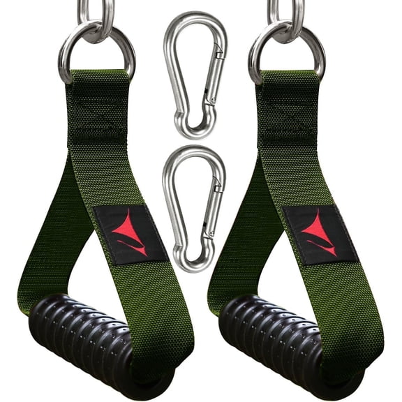 Gym Exercise Handles Attachment for Machine,Resistance Band,Pulley System Fitness Workout Equipment, with Elastic Rubber and 2 Large Carabiners