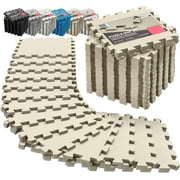 Gym Flooring Set - Interlocking EVA Soft Foam Floor Mat, 18 Pieces Puzzle Rubber Tiles Protective GroundSurfaceProtection, Play Workout Exercise Mats Underlay Matting Sports Pool Home Fitness Garage