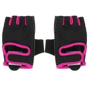 Gym Gloves Exercise Yoga Non-Slip Half Finger Fitness Gloves for Man Woman (Black Pink S/ )