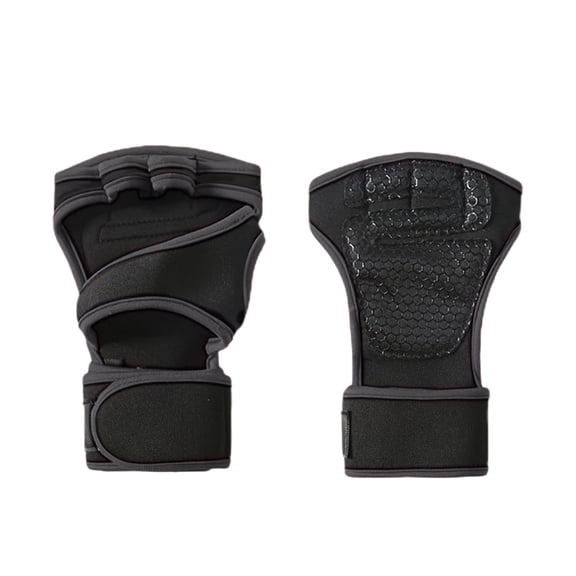 Gym Gloves for Women Half Finger Workout, Men Weight Lifting Gloves with Wrist Support, Breathable Silicone Palm Pads for Cycling Cross Training