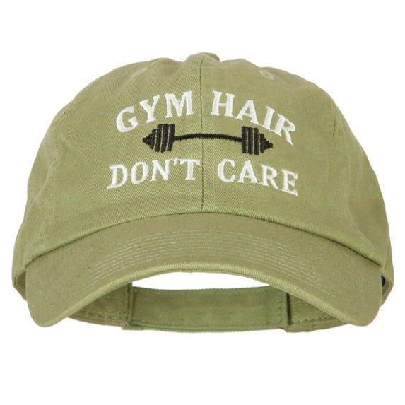 Gym Hair Don't Care Embroidered Low Profile Cotton Cap - Cactus OSFM