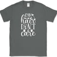 thumbnail image 1 of Gym Hair Don't Care T-Shirt Funny Fitness Workout Lifting Running Tee - Charcoal, 3XL, 1 of 1