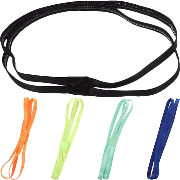 TABLZONE 5Pcs Stylish Stretchy Headbands for Workout Baseball Yoga with Nonskid Fabric and Assorted Colors