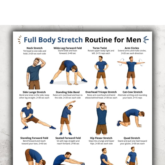 Gym Home Stretch Fitness Exercise Chart Poster Canvas Wall Art Decor