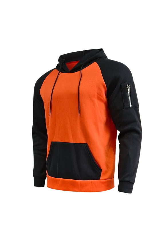 Gym Hoodies Men Windproof Cotton Work Hoodie, Fleece Pullover Sweatshirt Patchwork Long Sleeve Sports Tops Casual Lounge Wear for Training Running Thin Leaisure Fall Outwear