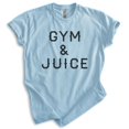 thumbnail image 1 of Gym & Juice Shirt, Unisex Women's Men's Shirt, Gym Shirt, Workout Shirt, Exercise Shirt, Heather Light Blue, X-Small, 1 of 6